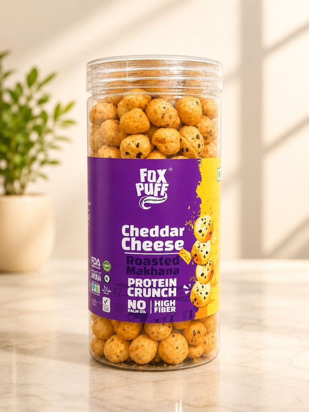 Flipkart A R HEALTHY BITES FOX PUFF - Cheddar Cheese Flavored Roasted Makhana | Healthy Snack Jar Roasted Makhana(80 g) - Flipkart Deal