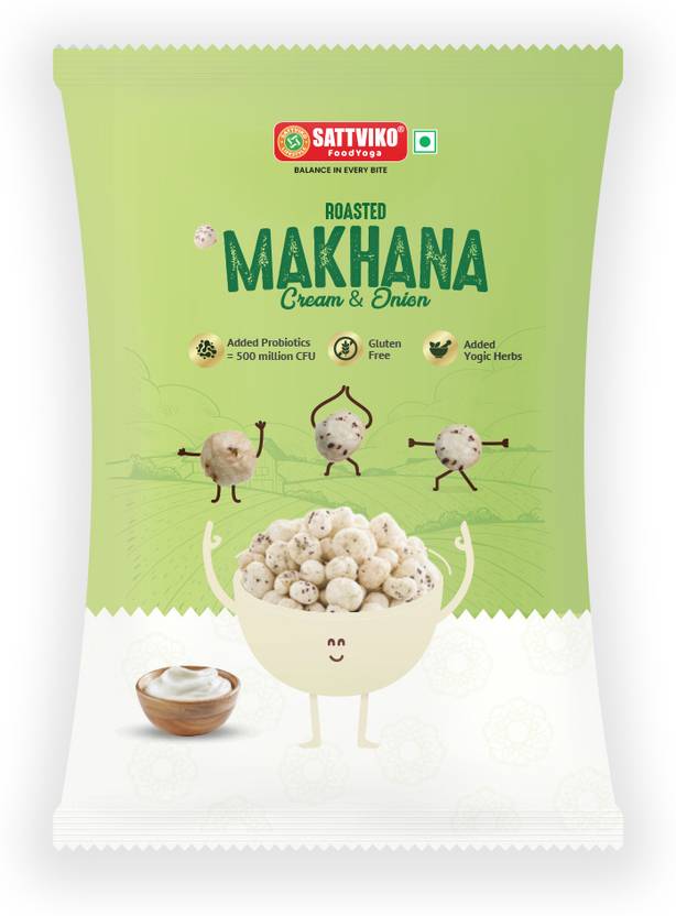 Sattviko Cream & onion Roasted Makhana 52 g