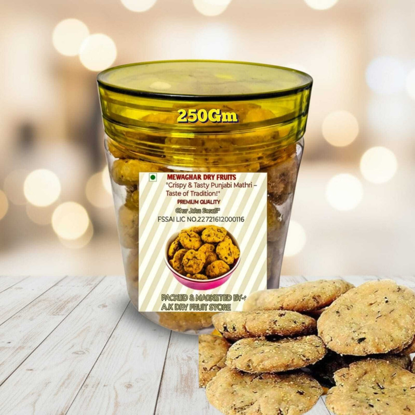 MEWAGHAR Homemade Punjabi Mathri | Crispy & Flaky Tea-Time Snack | Traditional Desi Taste(250 g)