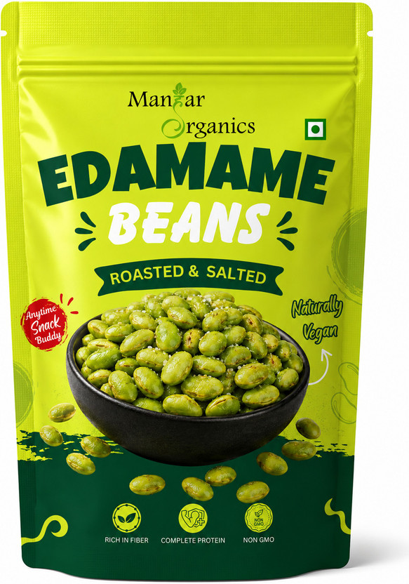 ManHar Organics Roasted Edamame Beans | Plant Based Protein Reach Snack Beans (Salted/Roasted)(200 g)