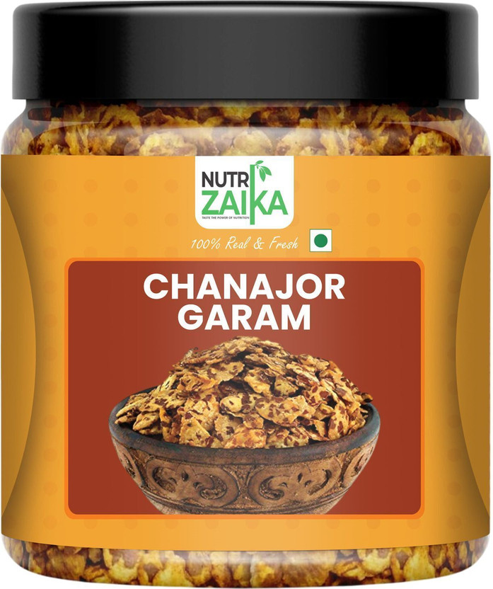 NUTRI ZAIKA Tangy Chana Jor Garam | Spicy & Crunchy Roasted Chickpea Snack | Indian Namkeen Chana Chor(250 g)