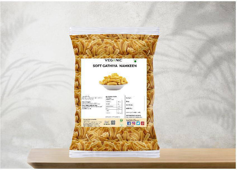 Veganic Premium Soft Gathiya (Ganthiya) namkeen Snacks(200 g)