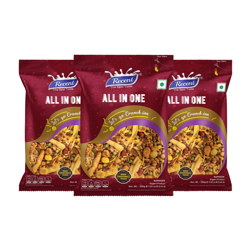 RECENT-THE RECENT-THE REAL TASTE All in One A Premium Product with Sweet & Salty taste Mixture(6 x 200 g) - Flipkart Deal