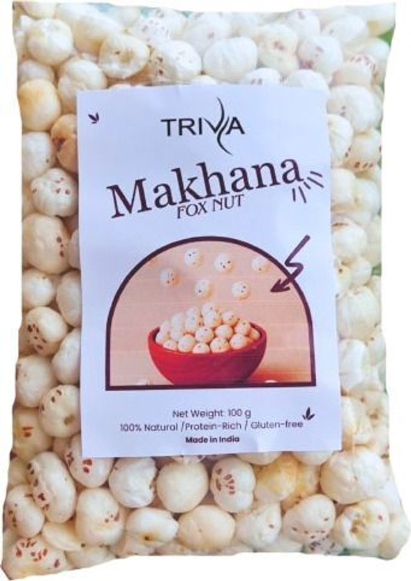 TRIVYA Plain Makahan | Healthy | 100% Natural | Gluten-Free | 100 g Makhana(100 g)
