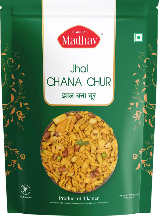MADHAV Jhal Chana Chur 400Gm No Palm Oil | Handmade | Tangy Taste(400 g)