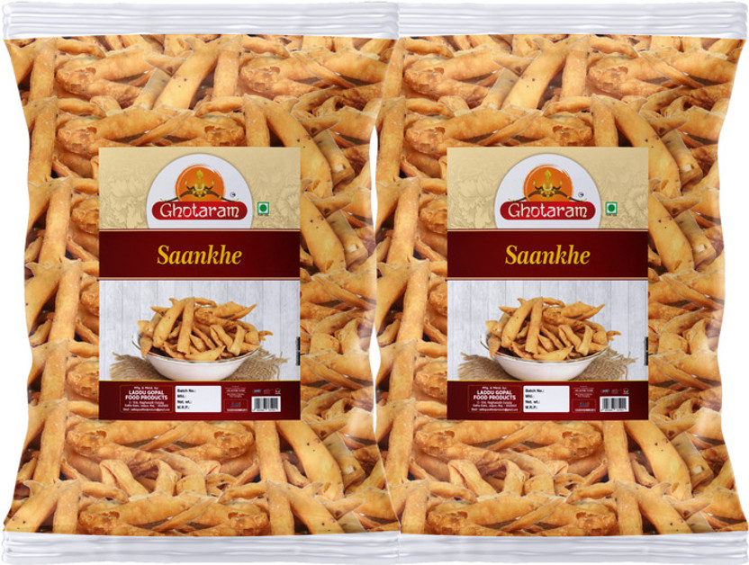 GHOTARAM Namkeen Dry Mathri Crispy Ready To Eat Snacks | Tea Time Namken Snack-150g*2Pack(2 x 150 g)