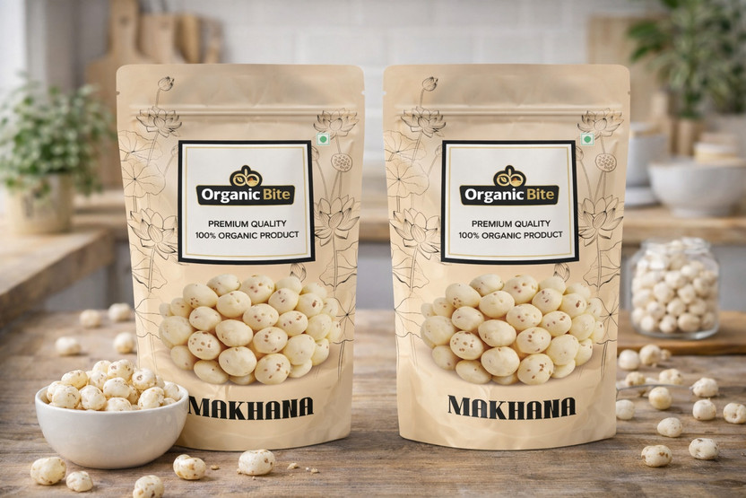 Organic Bite Premium Makhana (Fox Nuts) – Pack of 2 | 100% Natural & Organic(2 x 100 g)
