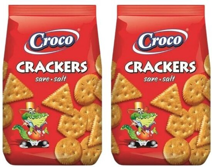CROCO Salted Crackers Biscuits Imported Namkeen Biscuits & Snacks(2 x 100 g)