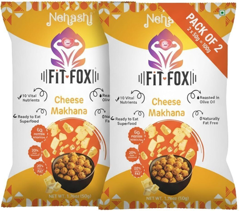 FIT FOX Cheese Makhana Roasted in Olive Oil(2 x 50 g)