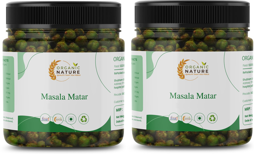 ORGANIC NATURE Masala Matar | Delicious Indian Snack(2 x 200 g)