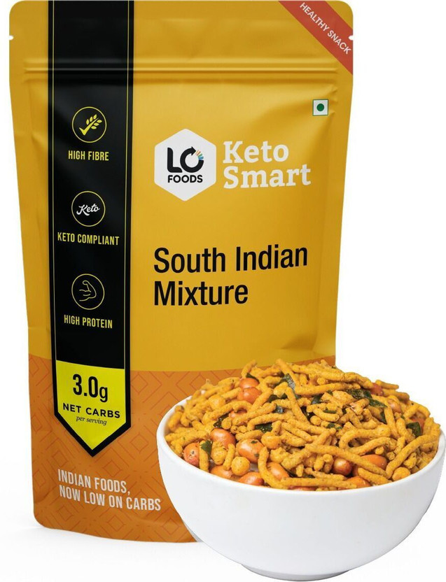 Lo! Foods Keto South Indian Mixture | Keto Snacks for Keto Diet | Sugar Free Namkeen(200 g)