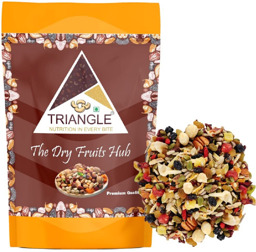 triangle 1Kg Mixed Nuts Seeds Berries International Mix | 16 In 1 Dryfruit Mix Nuts Snack(2 x 500 g)