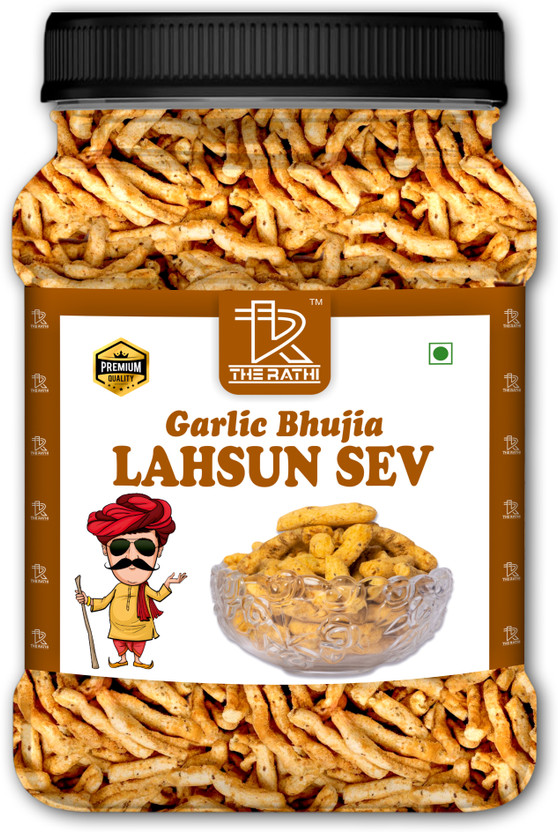 THE RATHI Lahsun Sev 250gm | Spicy Garlic Namkeen | Crunchy Indian Snack For Tea Time Sev(250 g)