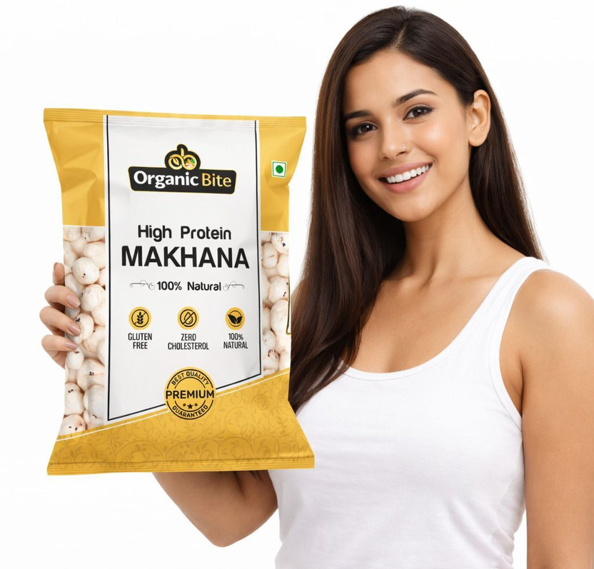 Organic Bite High Protein Makhana (Fox Nuts) | 100% Natural | Gluten Free | Zero Cholesterol(250 g)