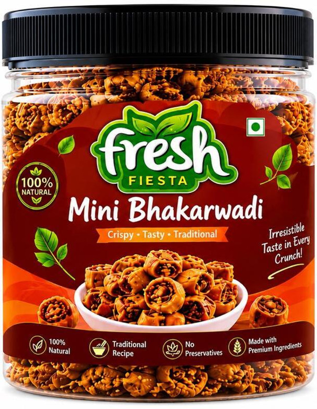 Fresh Fresh Fiesta Mini Bhakarwadi | Crispy & Spicy Maharashtrian Snack | Authentic Traditional Bhakarwadi(250 g) - Flipkart Deal