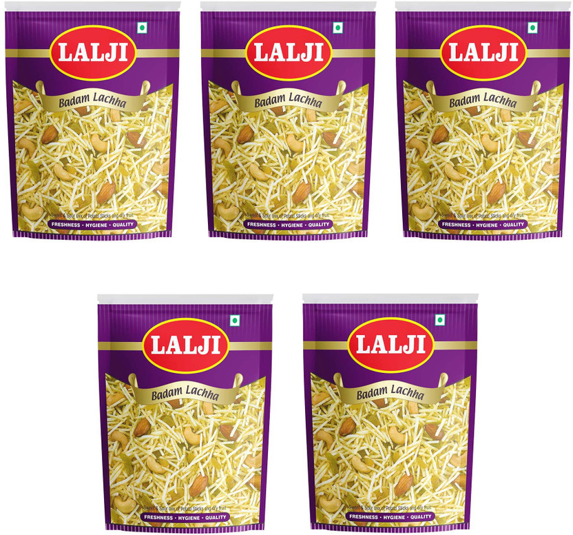 lalji Badam Lachha 2Kg (400Gm x 5) Bikaneri Namkeen Spicy and Crispy Healthy Snack(5 x 400 g)