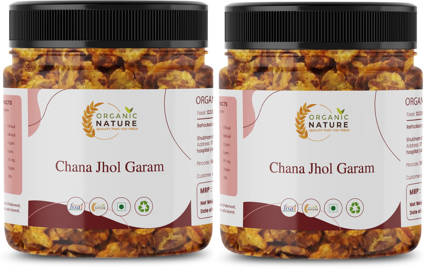 ORGANIC NATURE Chana Jhor |Spicy & Crispy Namkeen | Delicious Indian Snack Chana Chor(2 x 150 g)