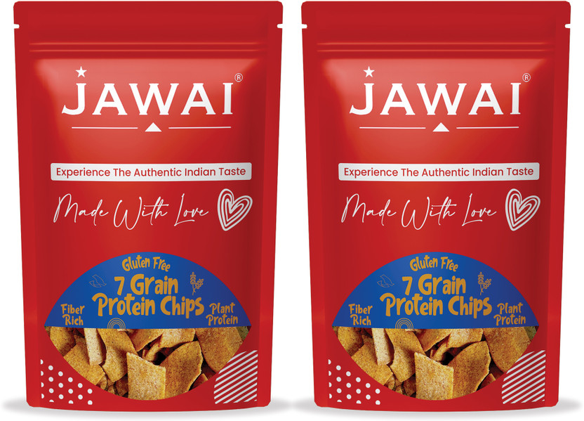 JAWAI 7 Grain Protein Chips | Fiber rich | Gluten Free Snack | Healthy Snack(2 x 70 g)