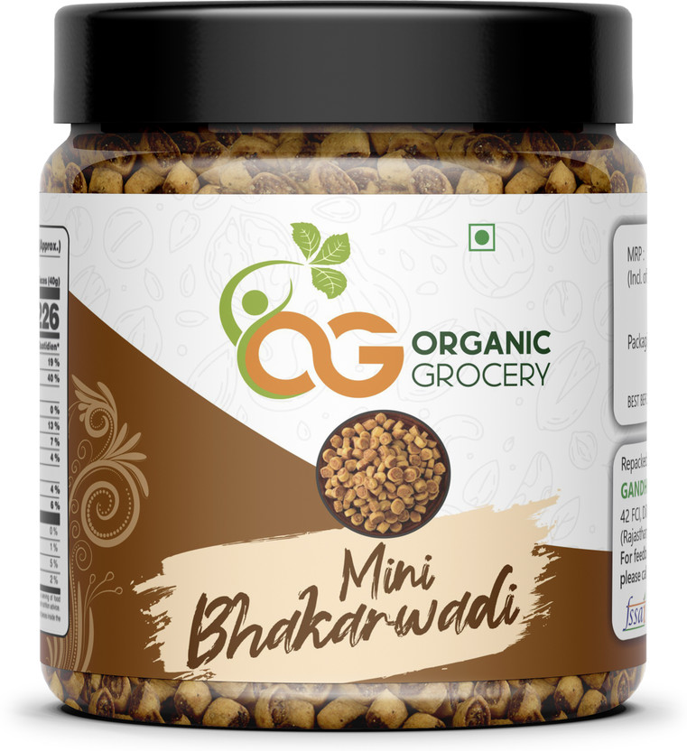 Organic Grocery Mini Bhakarwadi Snacks (Crunchy, Light & Flavourful) jar pack 250 gm(250 g)