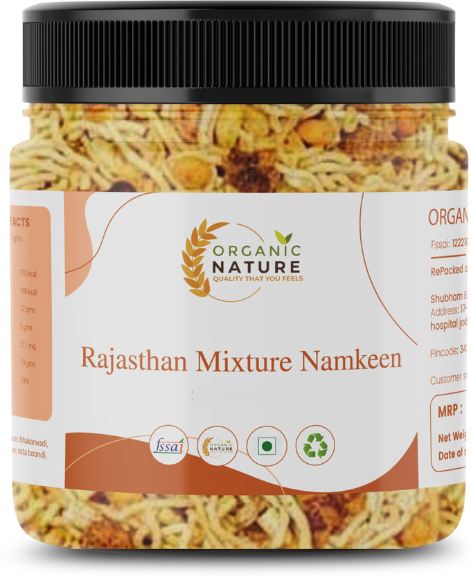 ORGANIC NATURE Rajasthani Mixture |Spicy & Crispy Namkeen | Delicious Indian Snack(200 g)