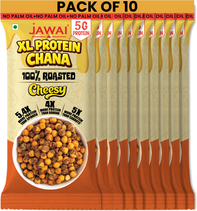 JAWAI JAWAI XL Protein Chana Cheesy | 50g Protein Combo | High Fiber | Roasted Chickpeas Chana(10 x 30 g) - Flipkart Deal