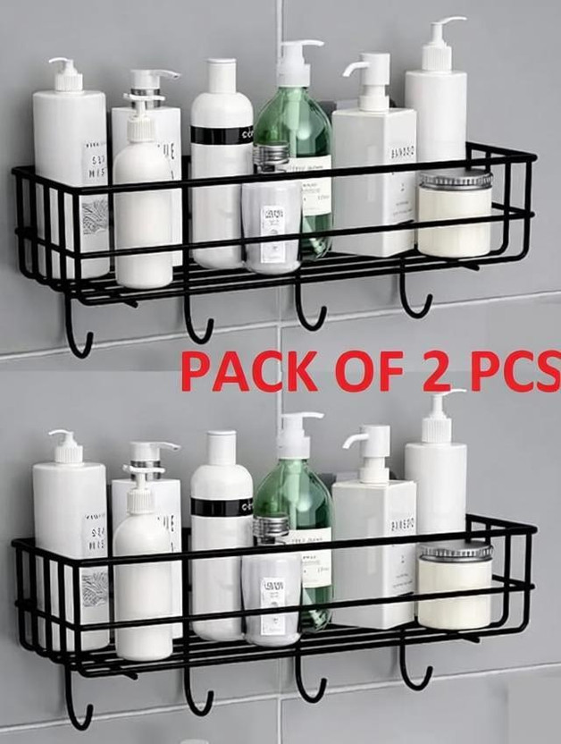 MY MY International M Y INTERNATIONAL 4 HOOKS WALL SHELF PACK OF TWO MAT BLACK COLOR(Mat Black) - Flipkart Deal