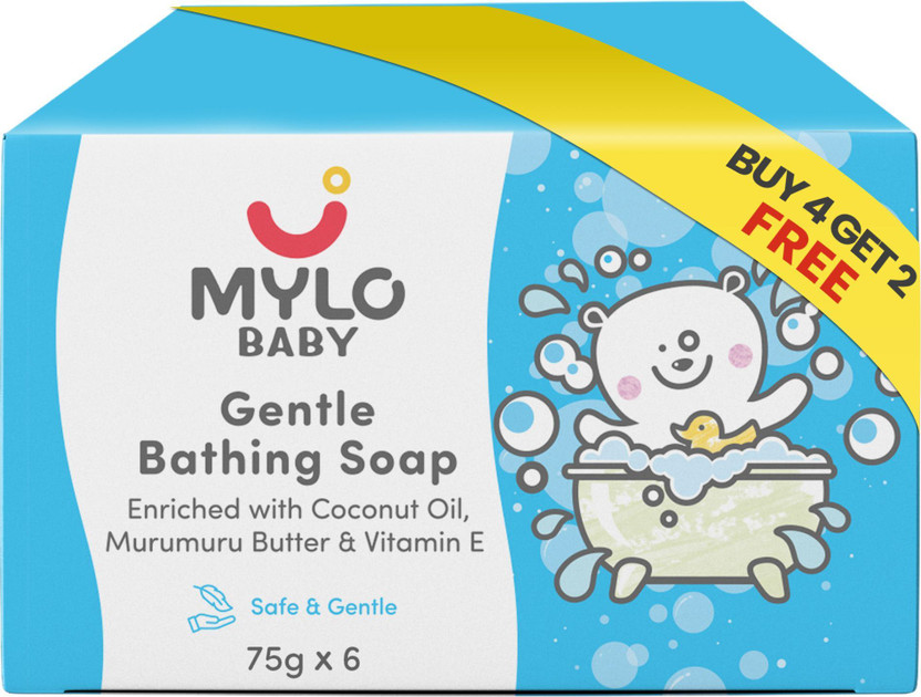 MYLO Baby Soap | 100% Natural Ingredients | Cleanses Gently | Retains Moisture(6 x 75 g)