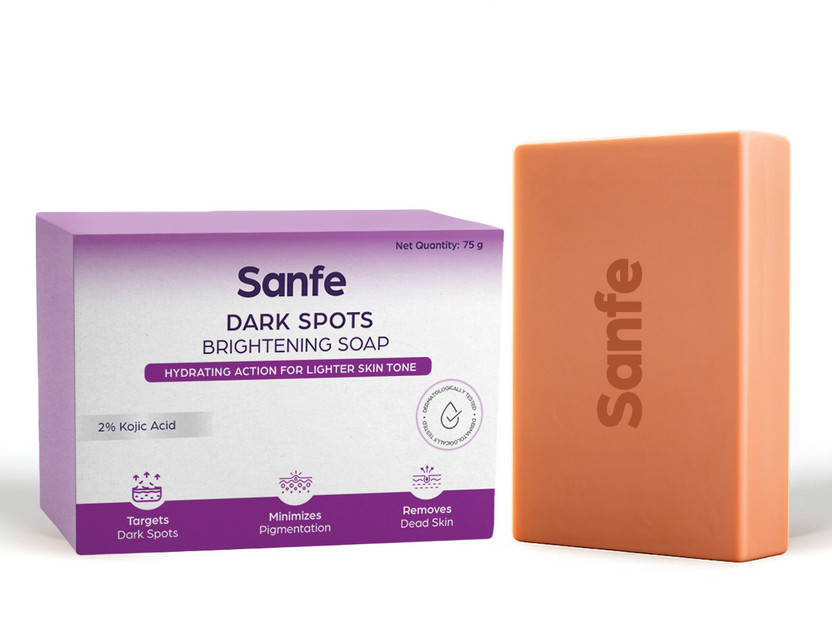 Sanfe Kojic Acid Soap for Brightening Skin | Face & Body De Tan Soap | Pack of 1(75 g)