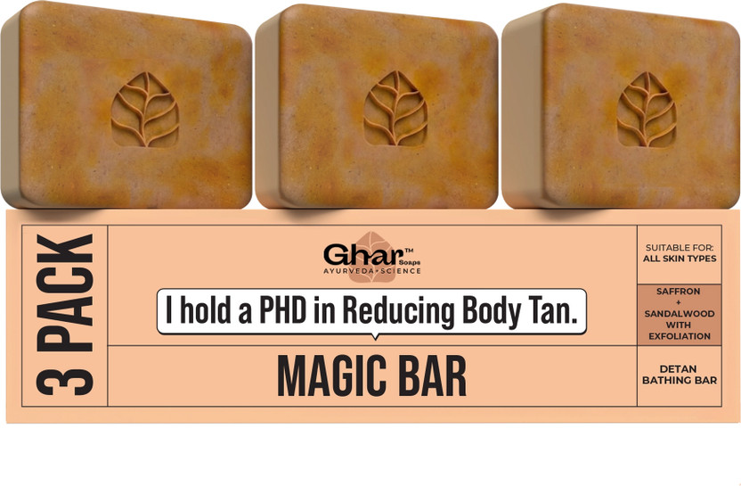 Ghar Soaps Wood And Saffron Soap For Glowing & Refreshing Skin (pack of 3)(3 x 100 g)
