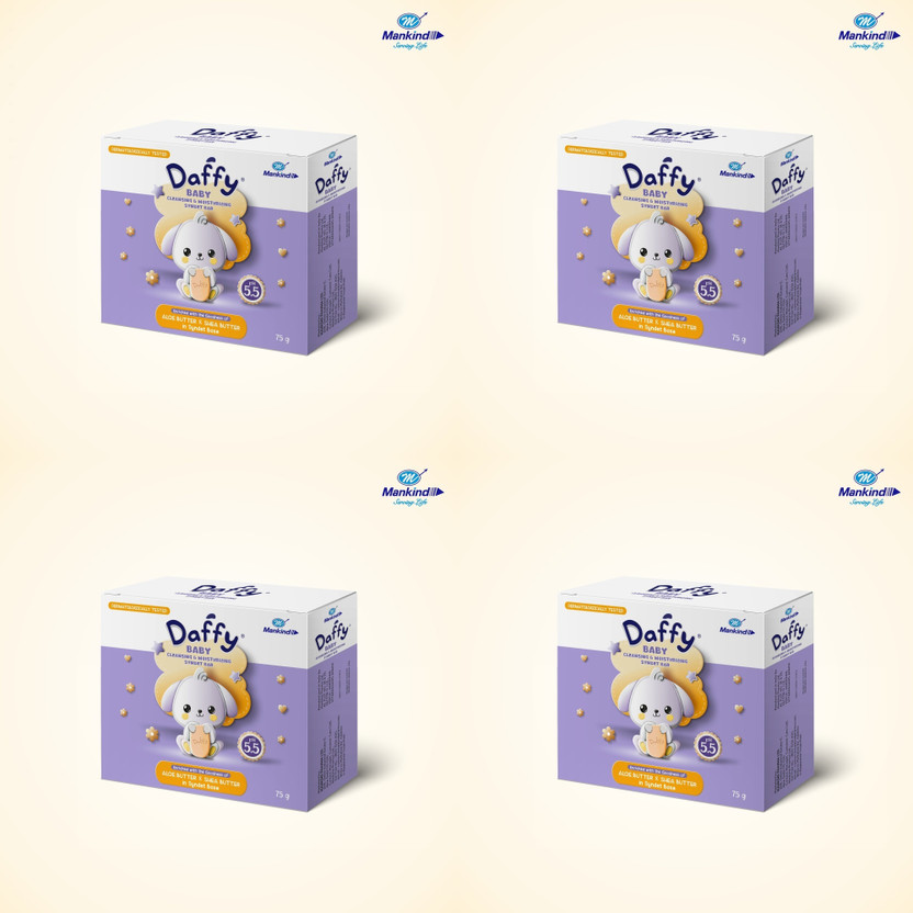 Daffy Cleansing and mosturizing Baby Soap ,75g(4 x 75 g)