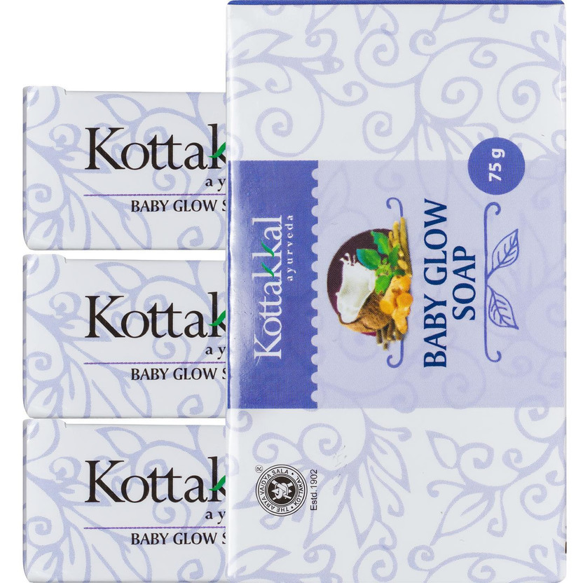 Kottakkal ayurveda Baby Glow Soap For Healthy Glowing Skin(4 x 75 g)