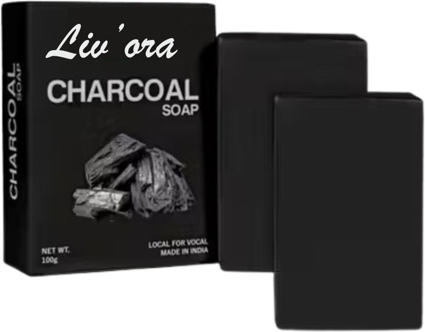 Liv'ora Charcoal Soap Pack of 2 pcs(2 x 100 g)