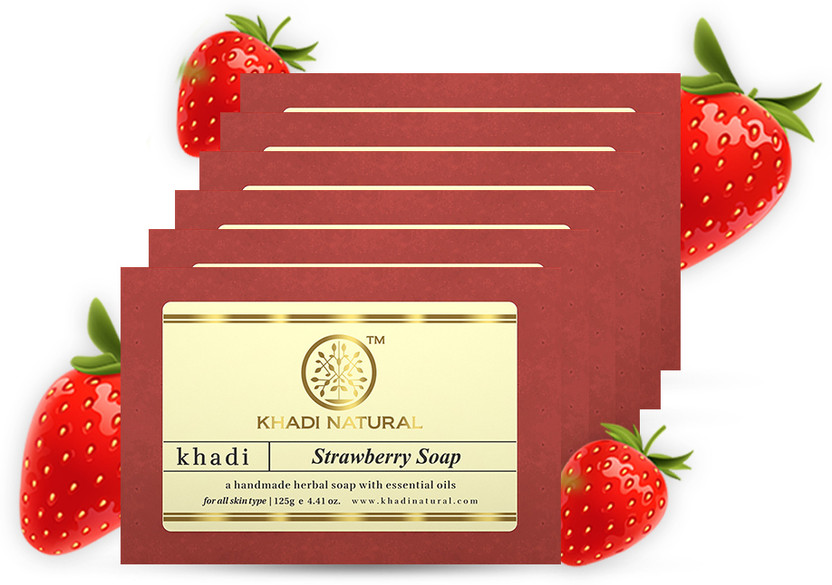 KHADI KHADI NATURAL Strawberry Soap for Soft Smooth Skin|Pack of 6(750 g) - Flipkart Deal