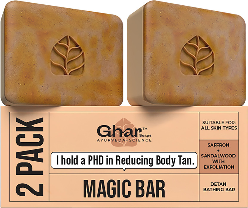 Ghar Soaps Sandal Wood And Saffron Soap For Glowing & Refreshing Skin(2 x 100 g)