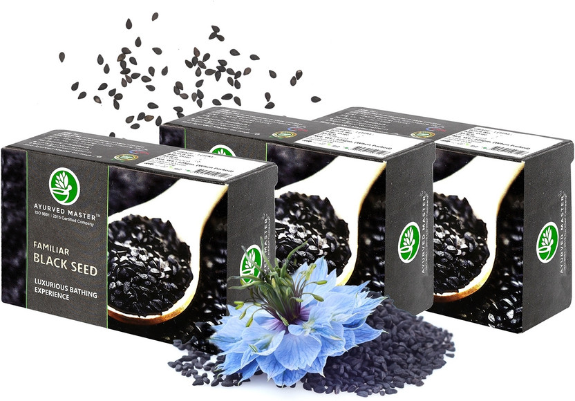 AYURVED MASTER Activated Black Seed Beauty Bath Soap for Acne and Dark Spots(3 x 125 g)