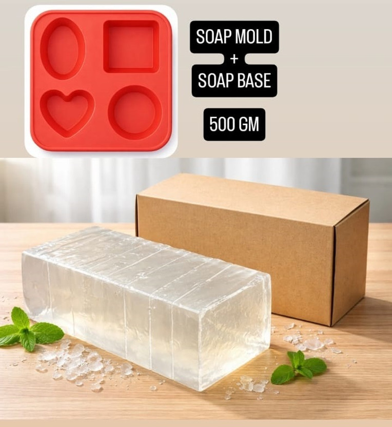 Olpava Olpava Glycerin Soap Base with Silicone Soap Mold For Soap Making 063(500 g) - Flipkart Deal
