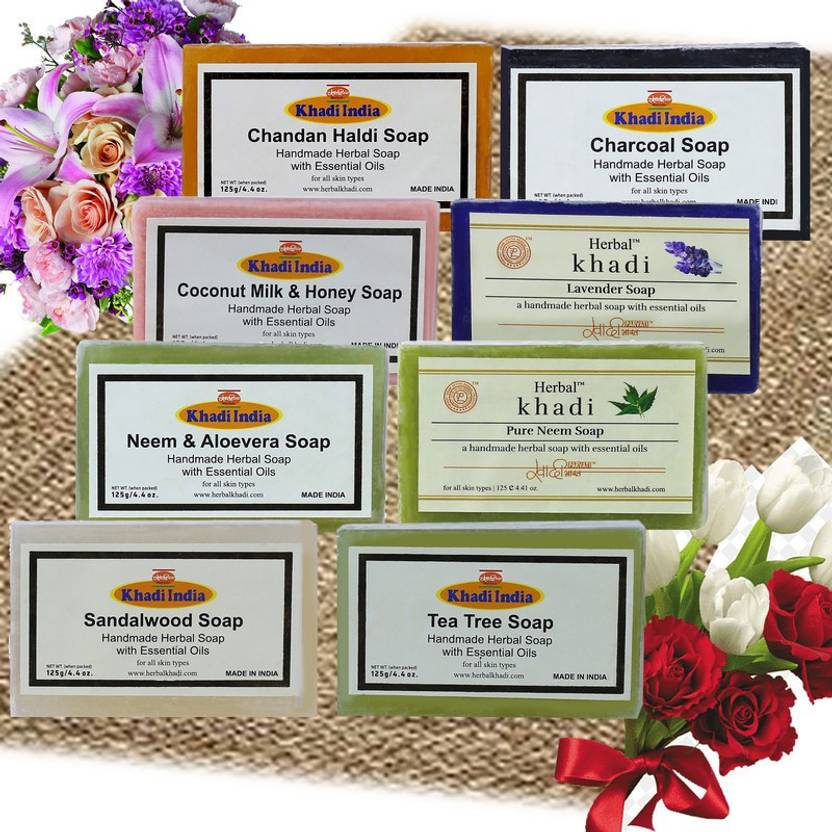 Herbal Khadi Natural Handmade 8 Different Fragrance Soaps REJUVENATING