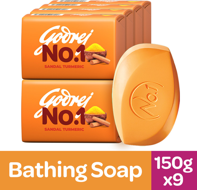Godrej No.1 Sandal and Turmeric Bath Soap(9 x 150 g)