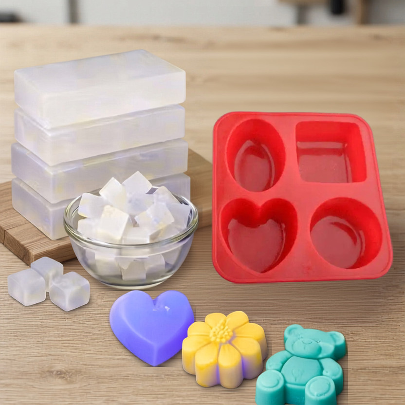 fresheasily Clear Glycerin Melt & Pour Soap Base Kit with 1 Mould | DIY Soap Making Supplies(250 g)