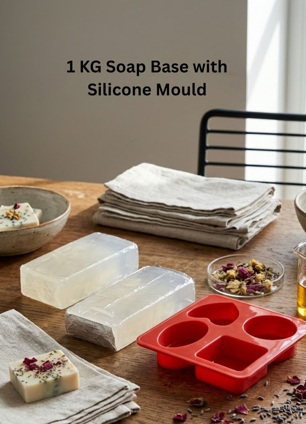 Freshnessking Melt & Pour Soap Base 1 Kg with Silicone Mould Homemade Kit(1000 g)