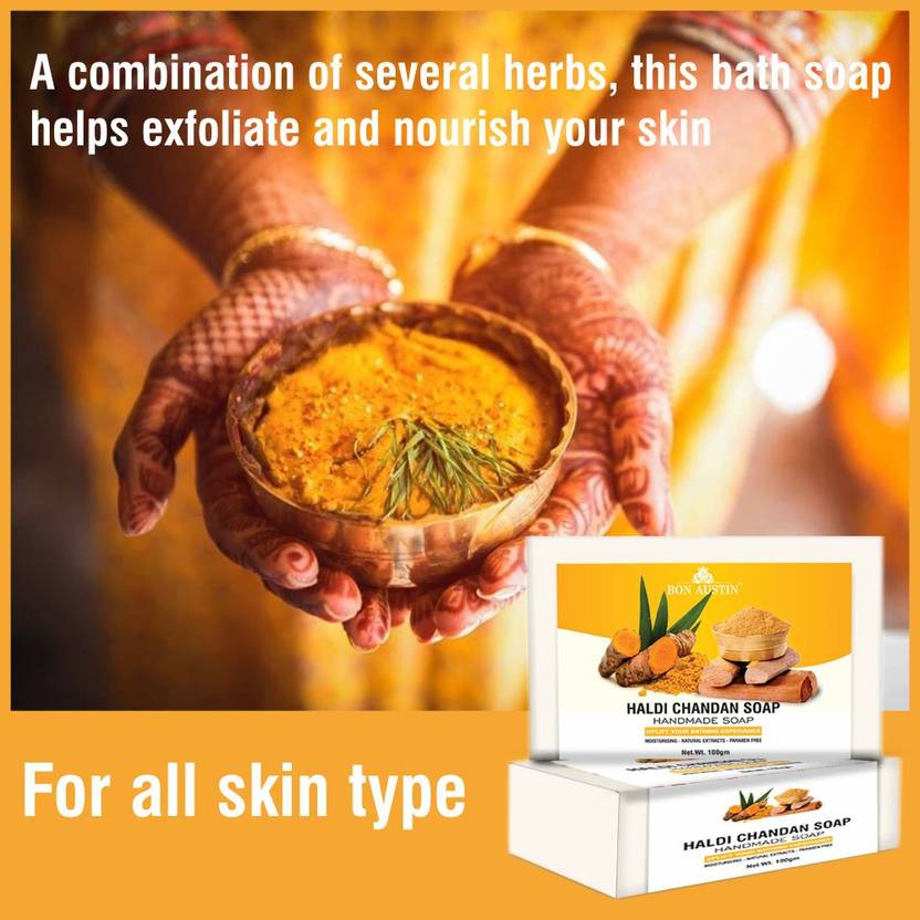 Bon Austin Haldi Chandan Bathing Bar Soap For Glowing Skin Pack of 1 of