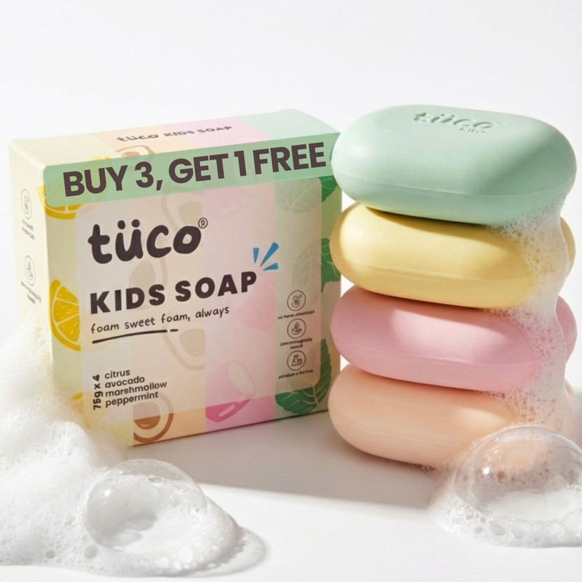 TuCo Kids Soap B3G1 | 4 Fragrances | SLS & Paraben Free | Ages 2-15(4 x 75 g)