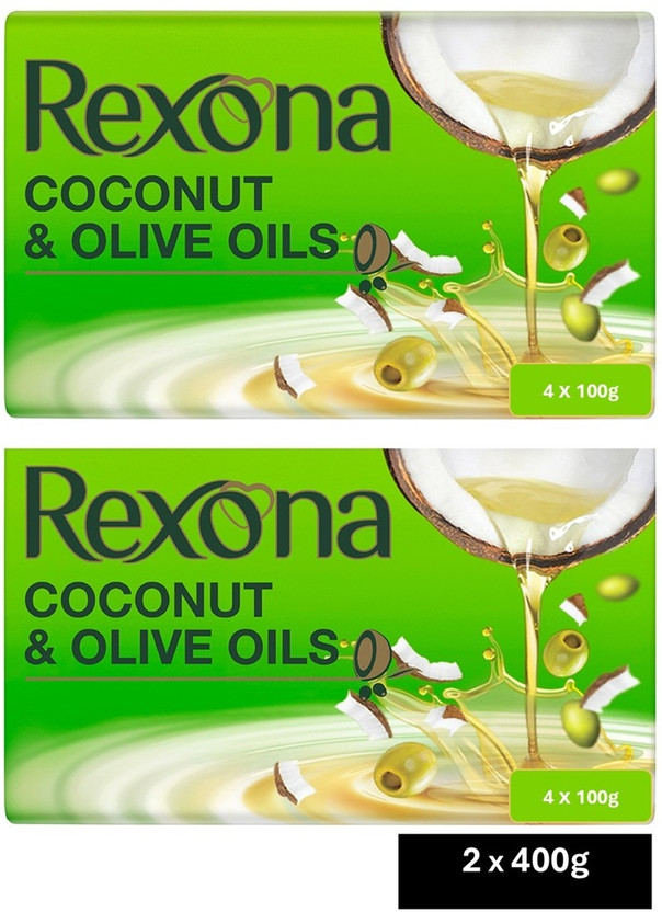 Rexona Rexona Coconut and Olive Oil Soap For Silky Smooth Skin, 8X100 g(8 x 100 g) - Flipkart Deal