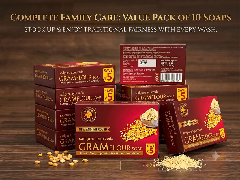 sadguru sadguru ayurveda Gramflour soap(10 x 25 g) - Flipkart Deal