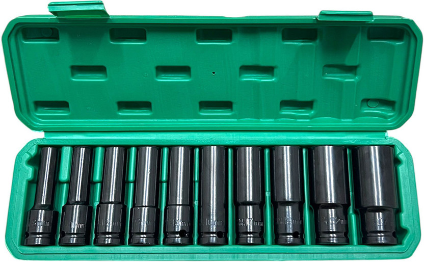 ADAWAT Impact Socket Set Pneumatic Tool for Car Repair Hex Socket Set Automotive Tool Socket Set(Pack of 10)