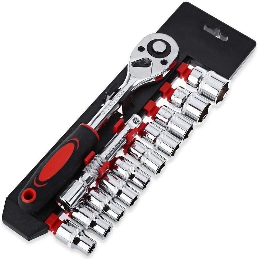 Toolihub 12 in 1 Heavy Duty 1/2 Chrome Vanadium steel Socket Set Socket Set(Pack of 12)