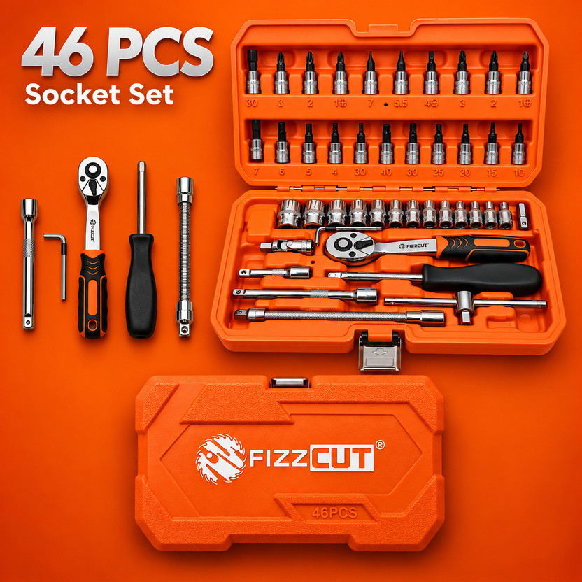 Zarqify Zarqify 46 Pcs Multi-Purpose 1/4" Ratchet Handle Socket and Drive Socket Set(Pack of 1) - Flipkart Deal