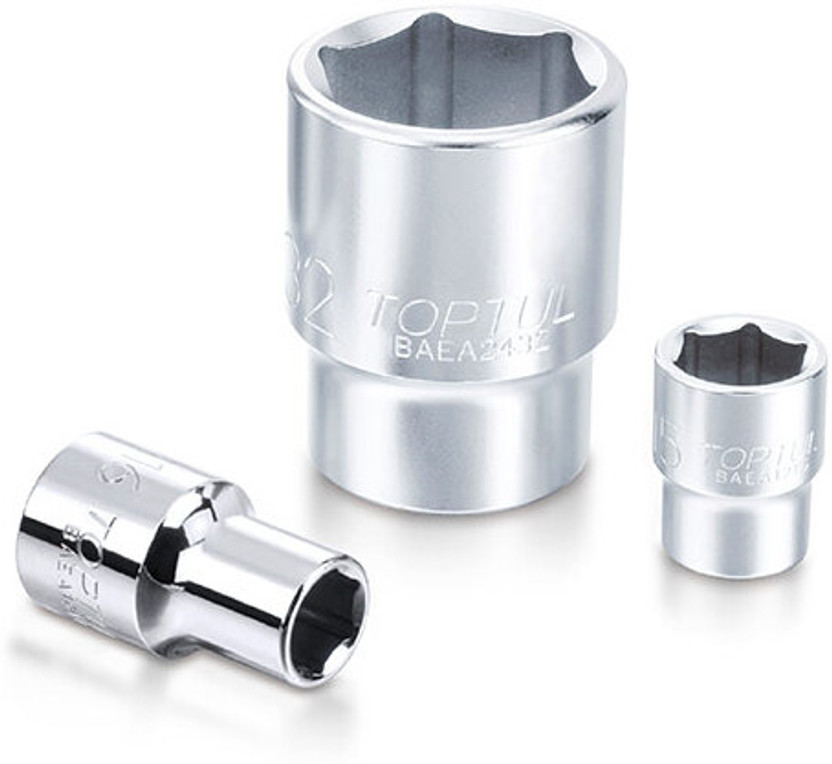 Toptul 1/2" DR Shallow Socket 10 mm, L- 38 mm, 6 pts, Chrome Vanadium. Socket Set(Pack of 1)