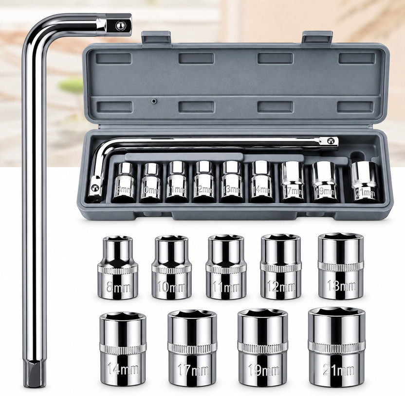 RACCOON High Grade 10Pcs Hex Socket Spannar Set with Box for Automobiles/Bike/Car Repair Socket Set(Pack of 1)