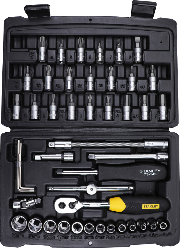 STANLEY 1/4 Inch Sq Dr Socket Set(Pack of 46)